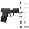 Foto 2 (lateral): Pistola Taurus G2C 9mm vista lateral + Especificações da arma