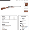 Carabina Rossi lever action em aço inox alto brilho com coronha de madeira e cano de 20 polegadas vista lateral ficha tecnica