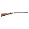 Carabina Rossi lever action em aço inox alto brilho com coronha de madeira e cano de 20 polegadas