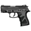 Pistola Taurus TH40c .40 S&W compacta em polímero preto acabamento teniferizado vista lateral sem o alongador de carregador