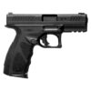 Pistola Taurus TS9 9mm em polímero preto acabamento fosco vista lateral