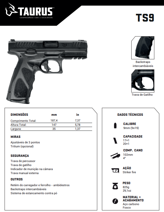Pistola Taurus TS9