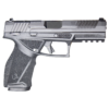 Pistola Taurus TX38 .38 TPC full size em polímero preto preparada para red dot vista lateral