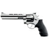 revolver-taurus-608-357-magnum-alto-brilho Revólver Taurus RT 608 .357 Magnum em aço inox alto brilho com cano ventilado de 6,5 polegadas e empunhadura de borracha vista lateral esquerda