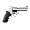 Revólver Taurus RT 838 .38 SPL em aço inox alto brilho com cano de 4 polegadas e compensador de recuo vista lateral