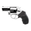 revolver-taurus-85s-inox Revólver Taurus RT 85S .38 SPL compacto em aço inox alto brilho com empunhadura de borracha vista lateral esquerda